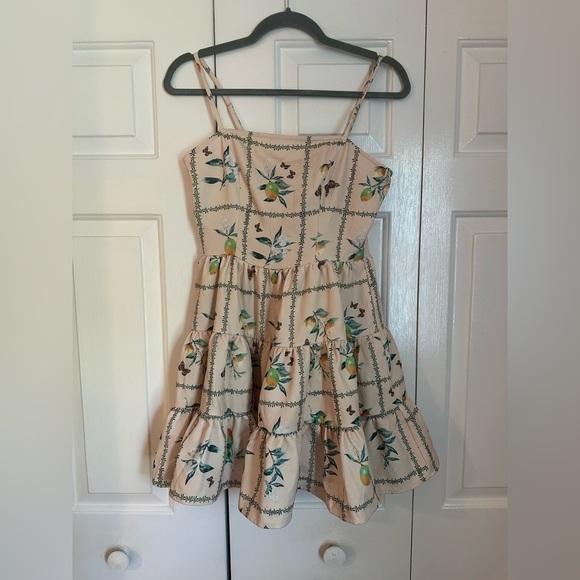 NWT CIDER BUTTERFLY & FRUIT PATTERN RUFFLE LAYER CAMI DRESS - Size Small SKU:363 - Picture 6 of 9
